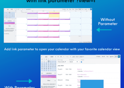 How to utilize calendar link parameters to customize calendar view