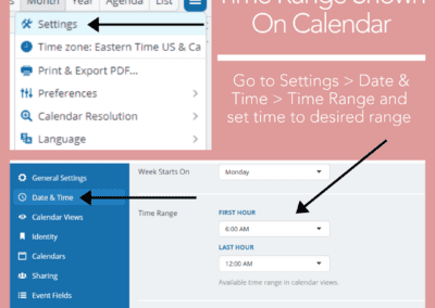 How to adjust the time range shown on your Teamup calendar