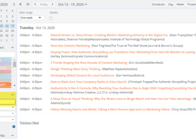 Filter sessions in Agenda view