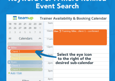 How to filter calendar events with a keyword and sub-calendar filter combination