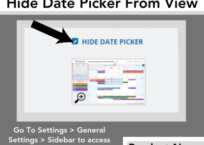 How to hide the date picker and make more menu space on Teamup calendar