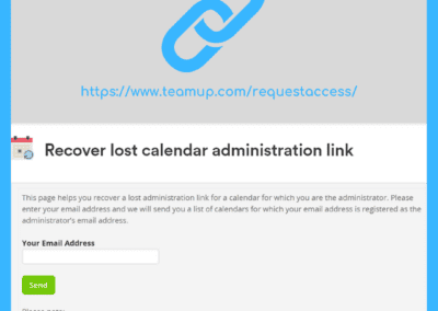 How to recover a lost calendar administrator link for your Teamup calendar