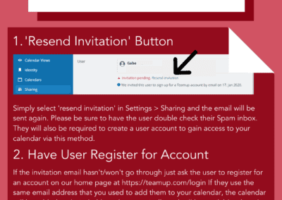 How to resend a Teamup user account invitation