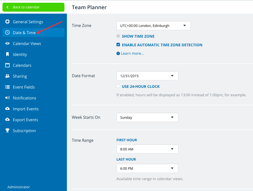 How to use Date & Time in your Teamup calendar 